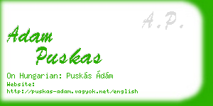 adam puskas business card